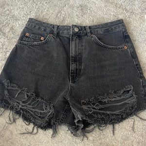Top shop black denim shorts